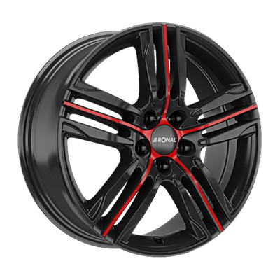 Ronal R57 MCR negra linea radio rojo